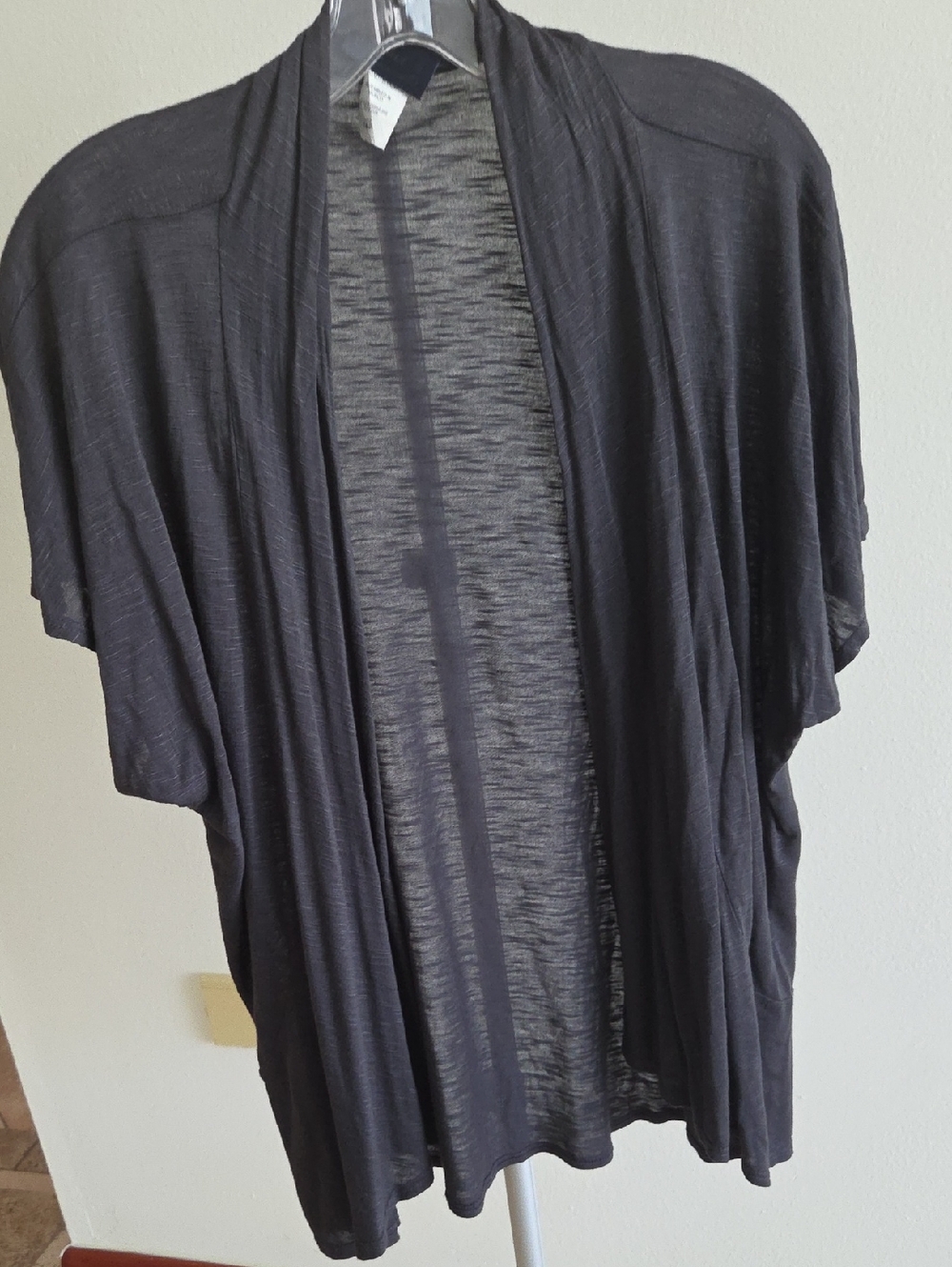 Lightweight Charcoal Open Front Cardigan